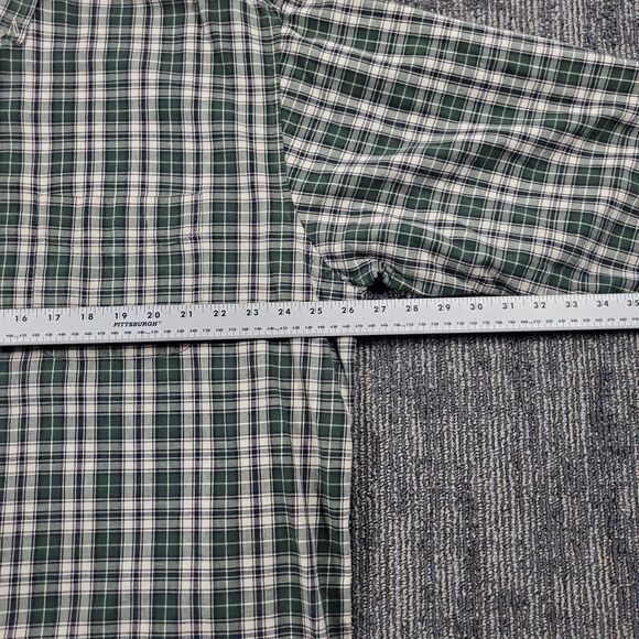 Abercrombie Fitch Button Up Flannel Shirt Mens Large Green Plaid Cotton Casual - Picture 11 of 12